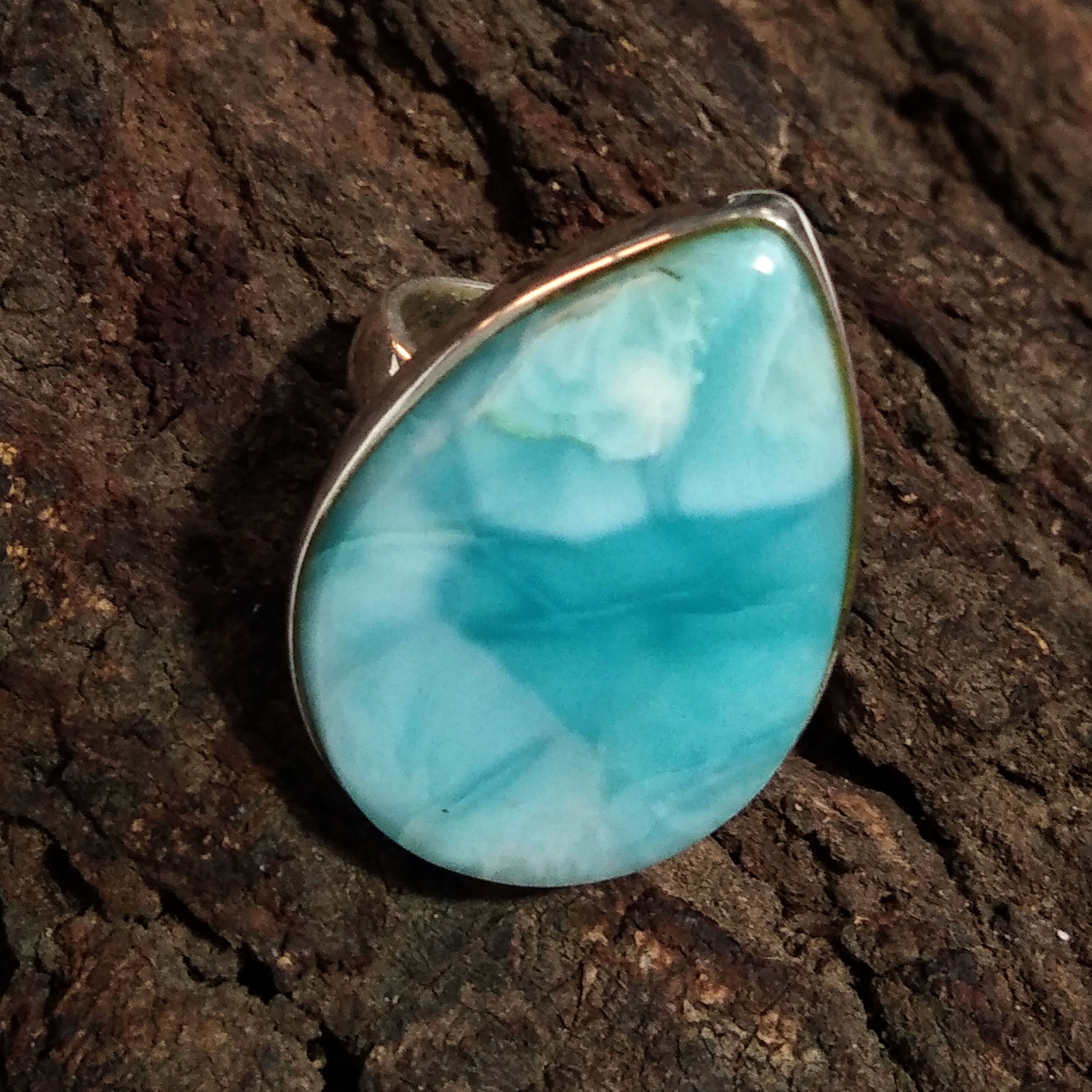 Larimar Ring, 925 Sterling Silver Ring, Gemstone Rings, For Women Ring, Silver Ring, Handmade Rings, Statement Rings, Birthday Ring